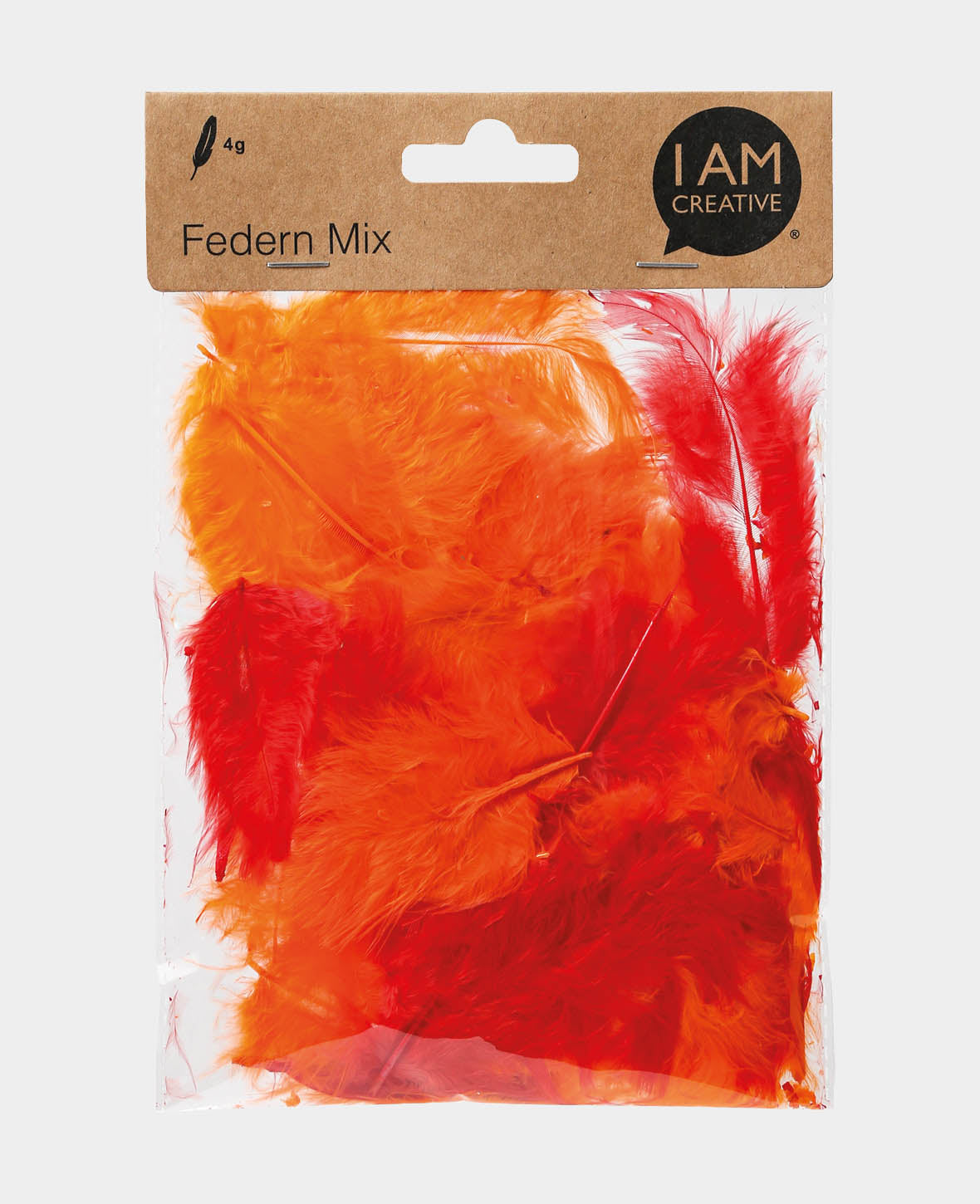 Feather Mix 6 - 12 cm, Red Tones