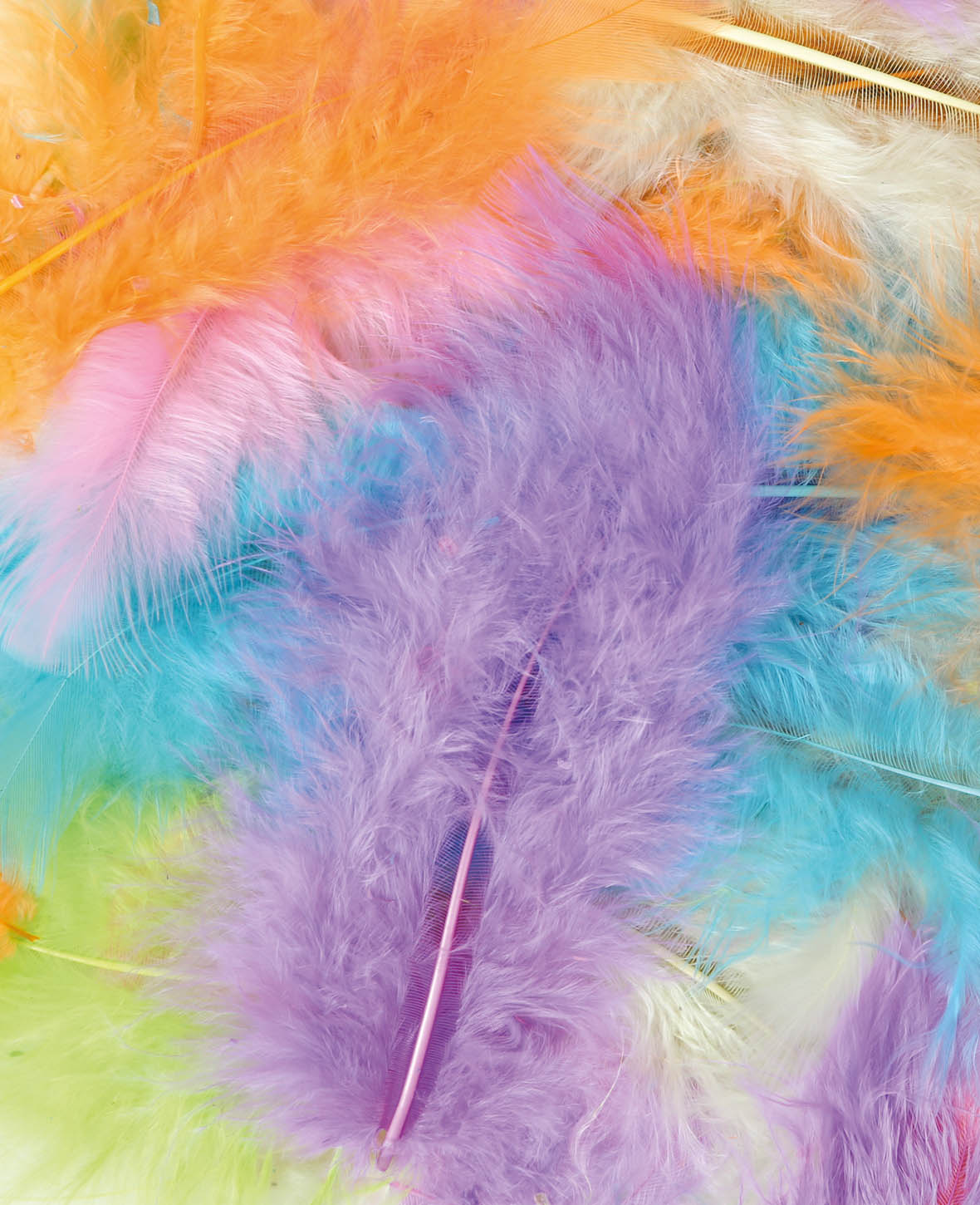 Feathers Mix 6 - 12 cm, Pastel Shades