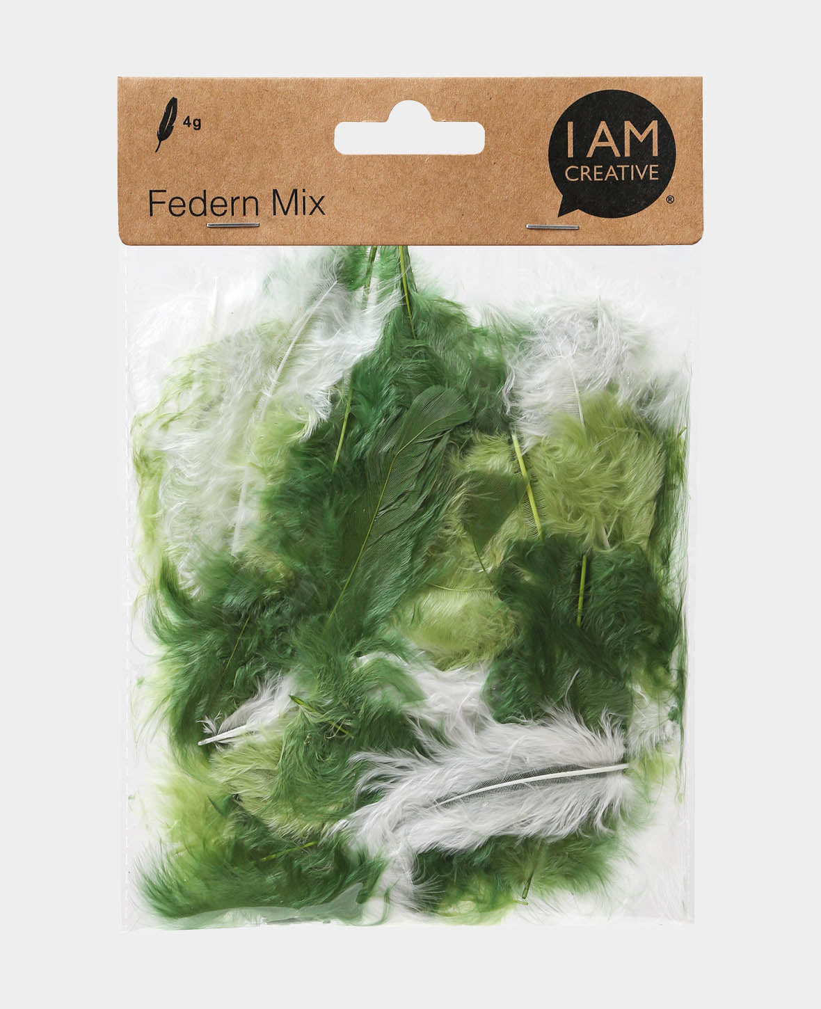 Feathers Mix 6 - 12 cm, Green Shades