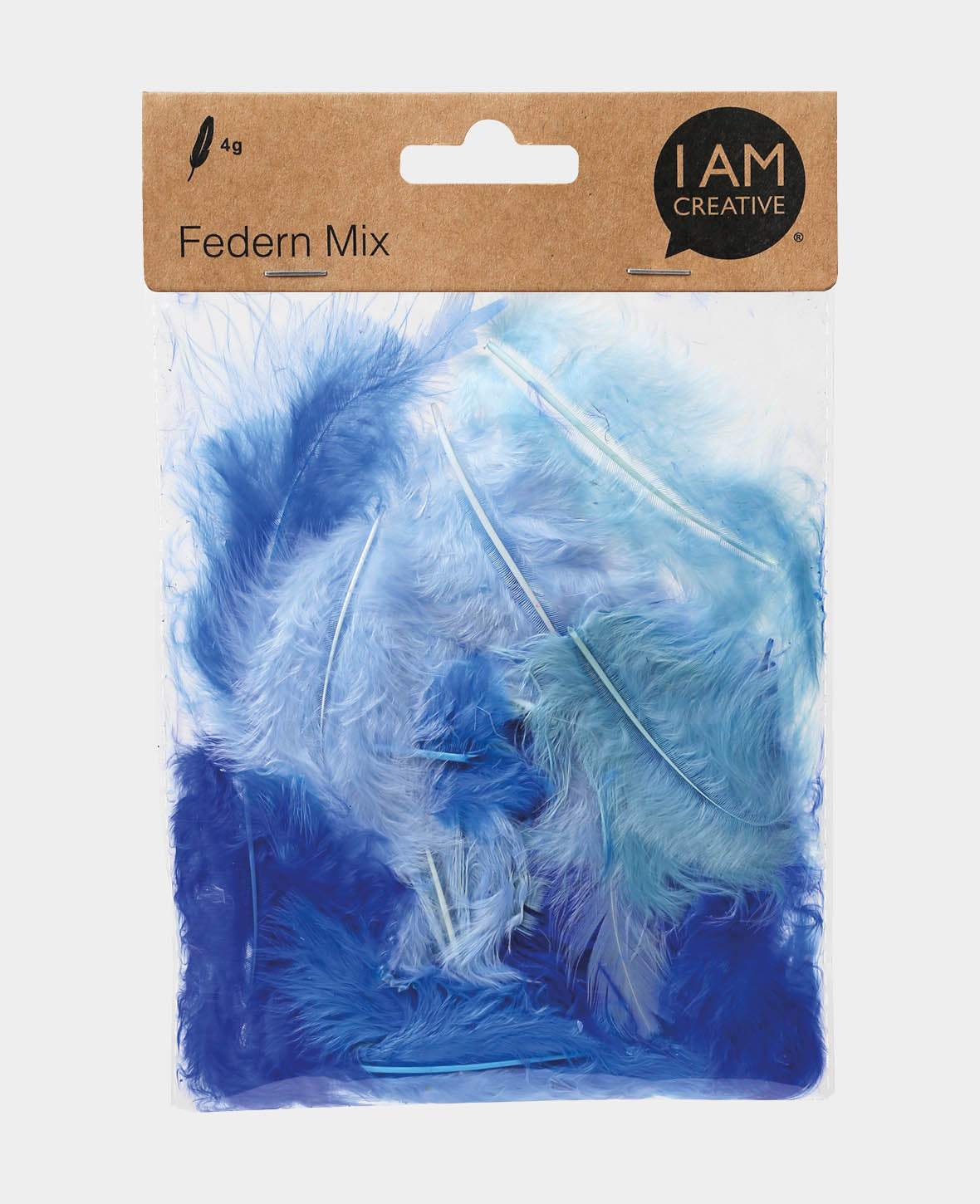Feathers Mix 6 - 12 cm, Blue Tones