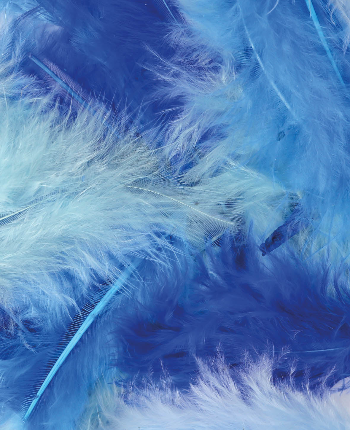 Feathers Mix 6 - 12 cm, Blue Tones