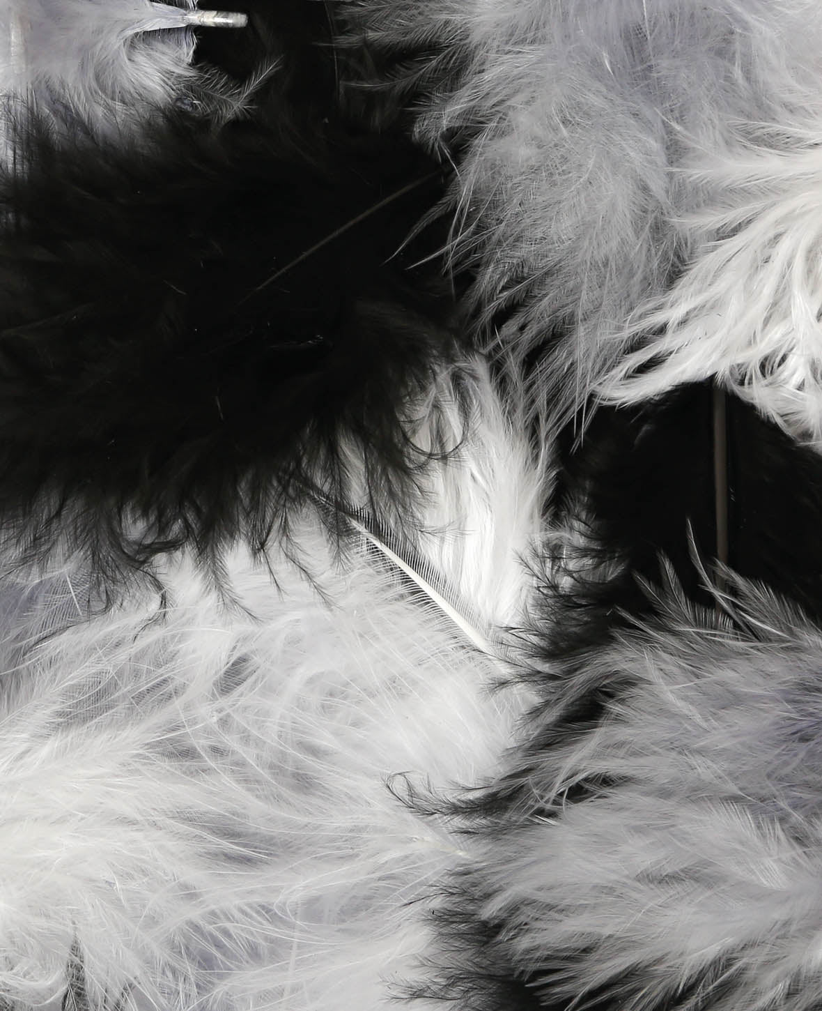 Feathers Mix 6 - 12 cm, black / grey / white