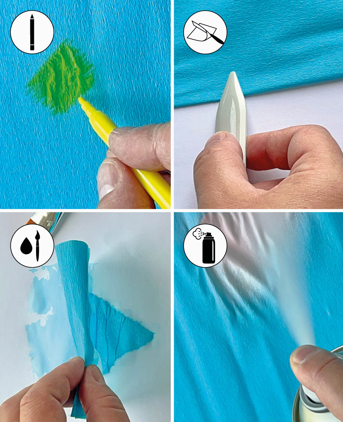 Lot de papier crépon, couleurs assorties, 50 x 200 cm, 10 p.