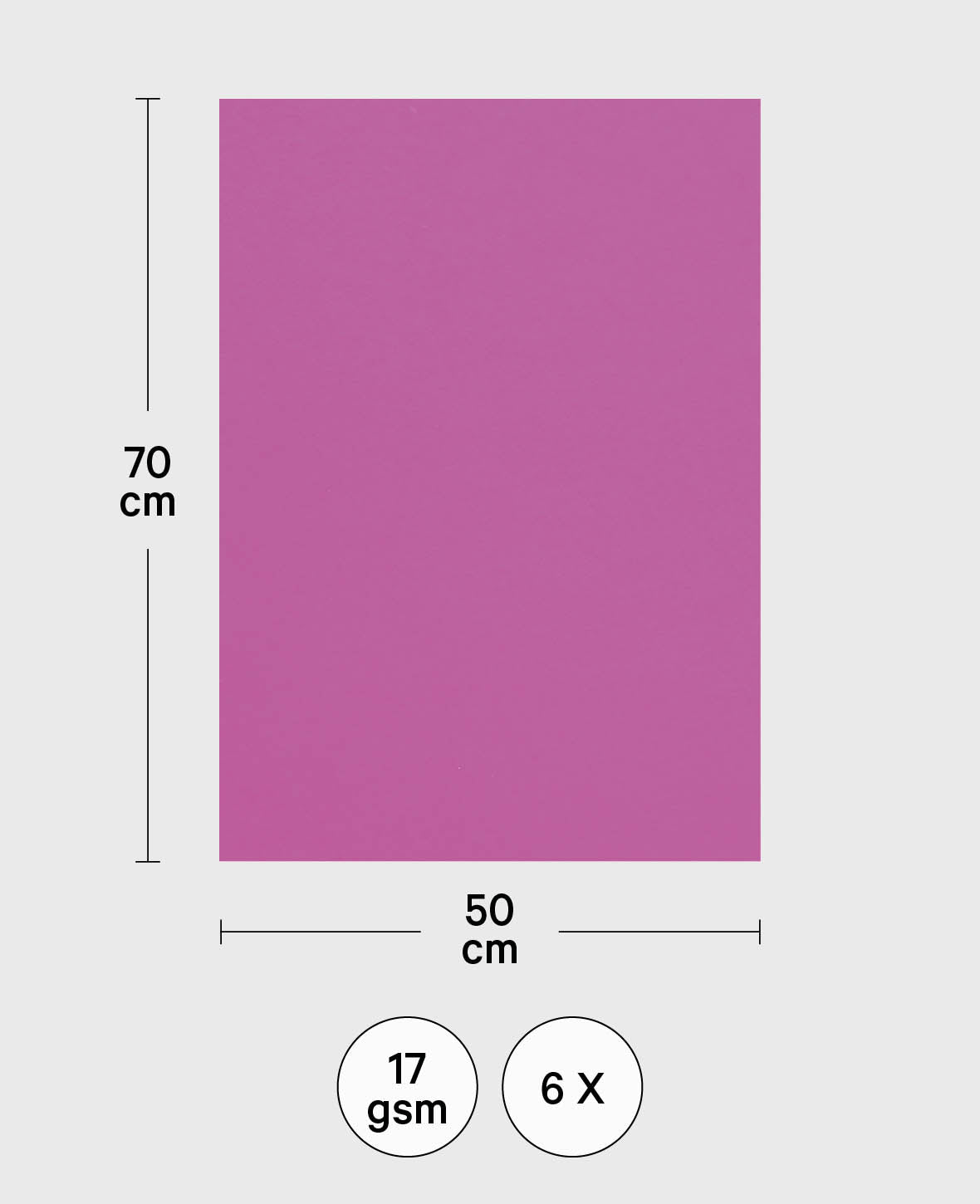 Blumenseide, Seidenpapier, Pink, 50 x 70 cm, 6 Bögen, 17 g/m²