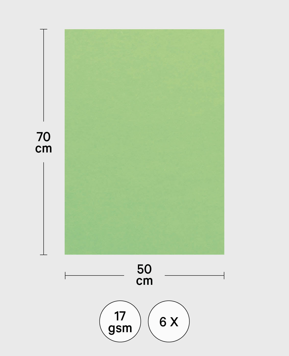 Papier de soie floral, papier de soie, vert tilleul, 50 x 70 cm, 6 feuilles, 17 g/m²