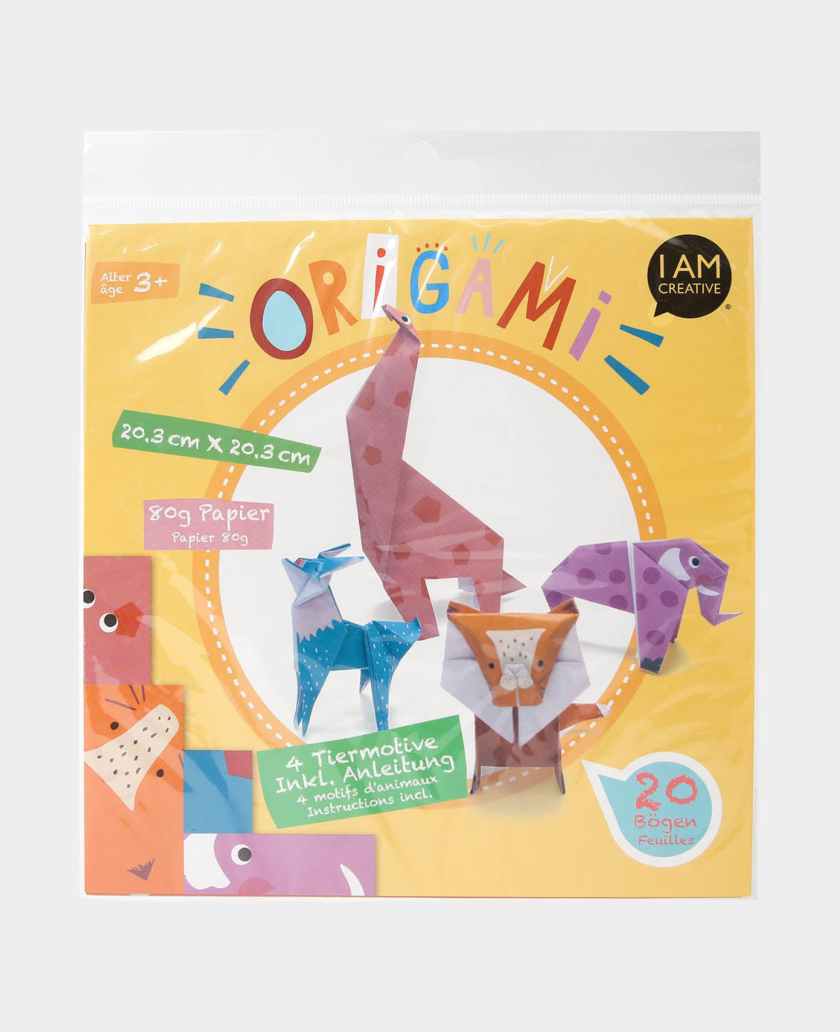 Folding sheets / Origami Paper Zoo, 20 x 20 cm, 20 sheets