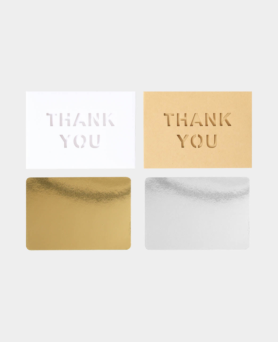 Lot de cartes de remerciement, beige et blanc, 8 x 11,5 cm et 8,5 x 12 cm, 8 pièces