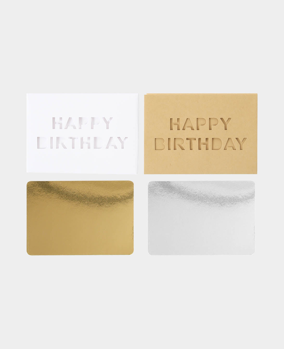Lot de cartes d'anniversaire, Beige et Blanc, 8 x 11,5 cm et 8,5 x 12 cm, 8 pièces.