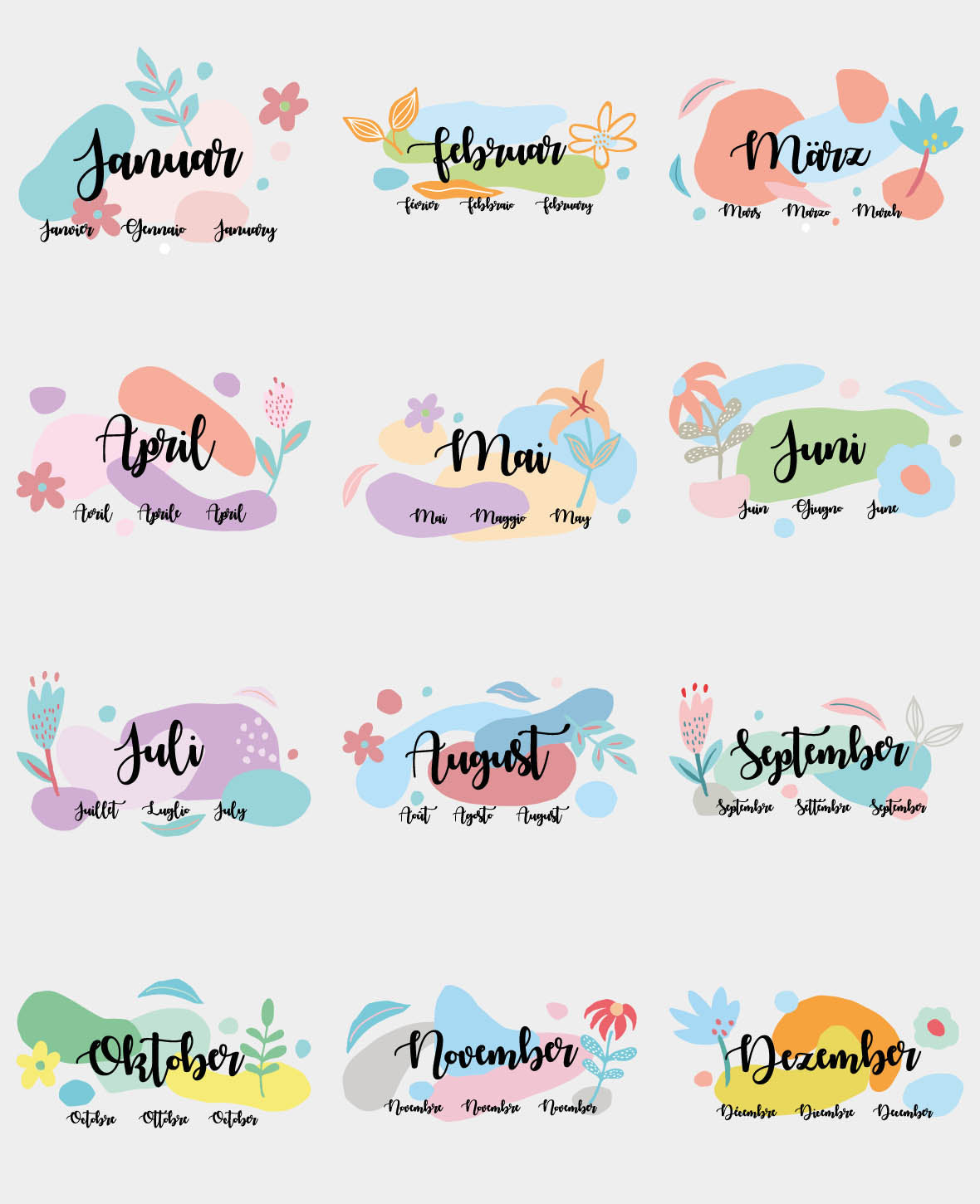 Calendar for crafting, 297 x 420 mm (A3), white, 1 pc.