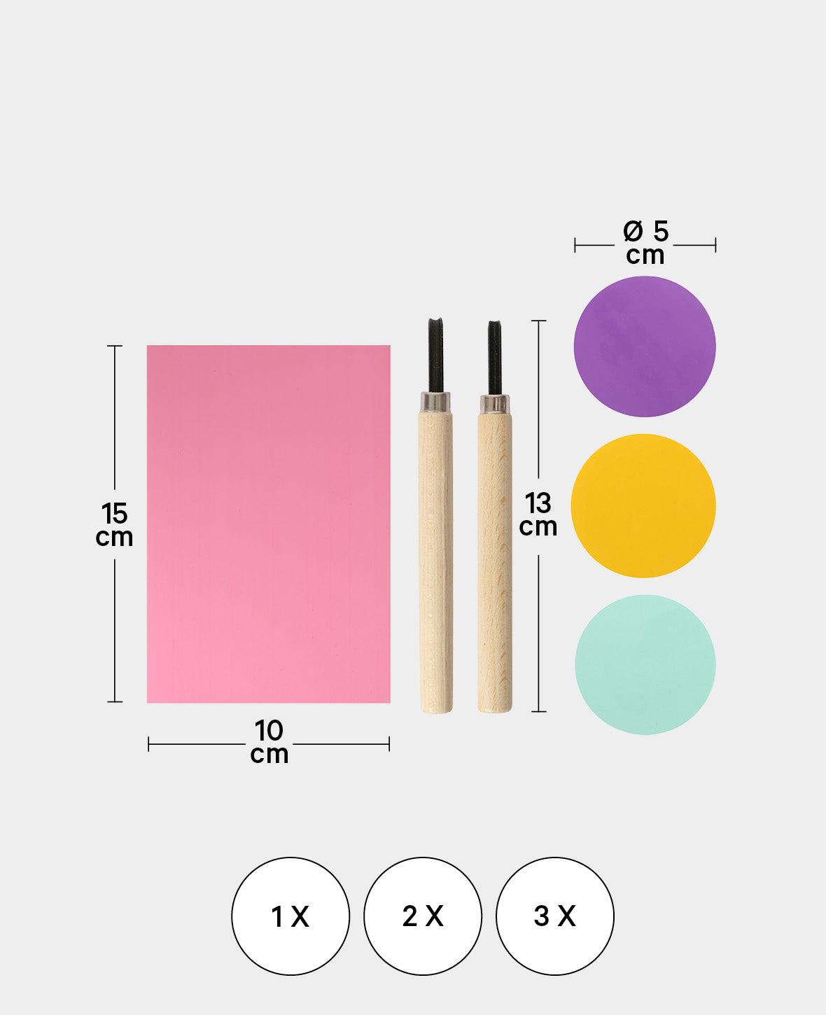 DIY Stamp Kit, 6 pcs.
