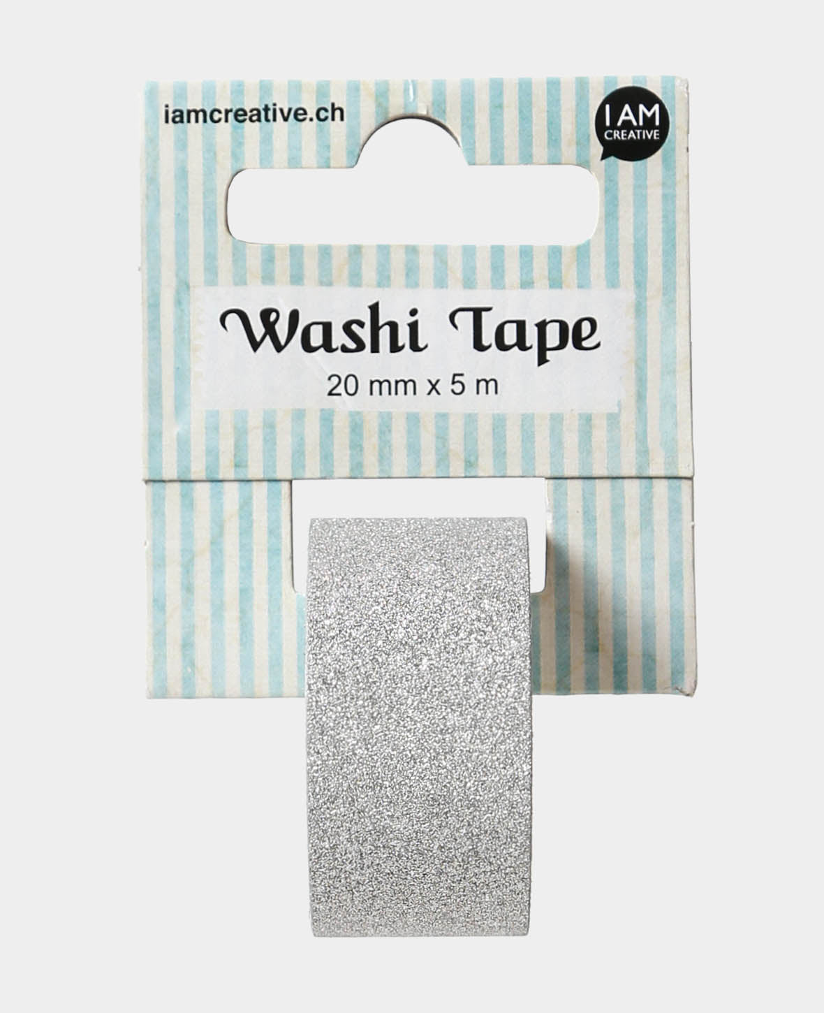 Washi Tape 20 mm x 5 m, Ruban de masquage, paillettes argentées