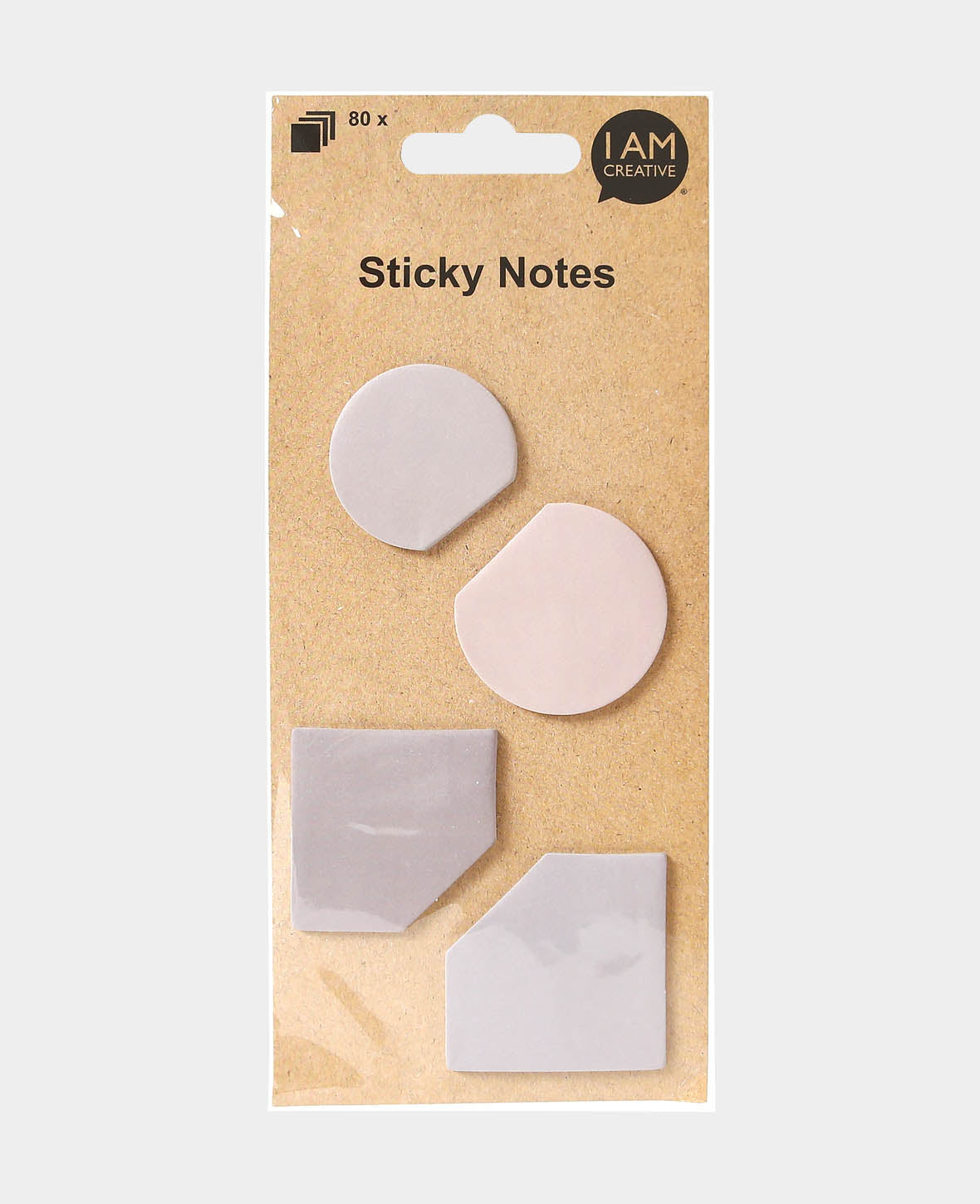 Sticky Notes Geometry II, sticky notes, pastel, 38, 42, 43, 46 mm, 4 pads of 20 sheets