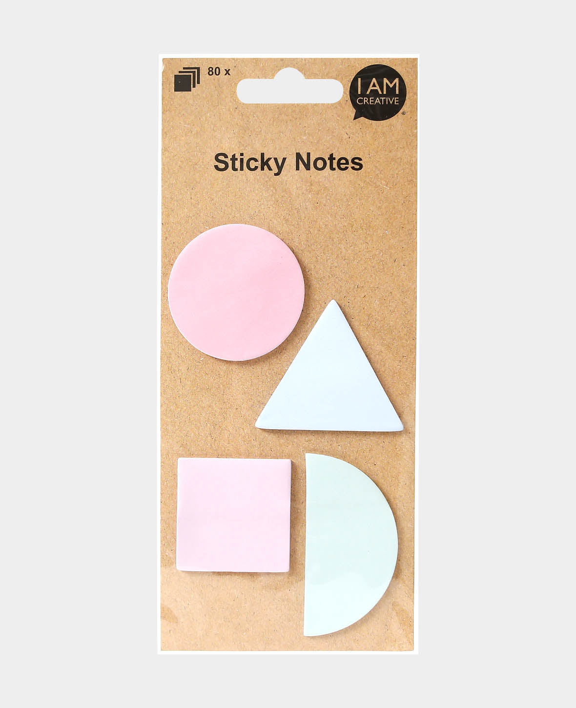 Sticky Notes Geometry III, self-adhesive notes, pastel, approx. 40 x 65 mm, 4 pads of 20 sheets