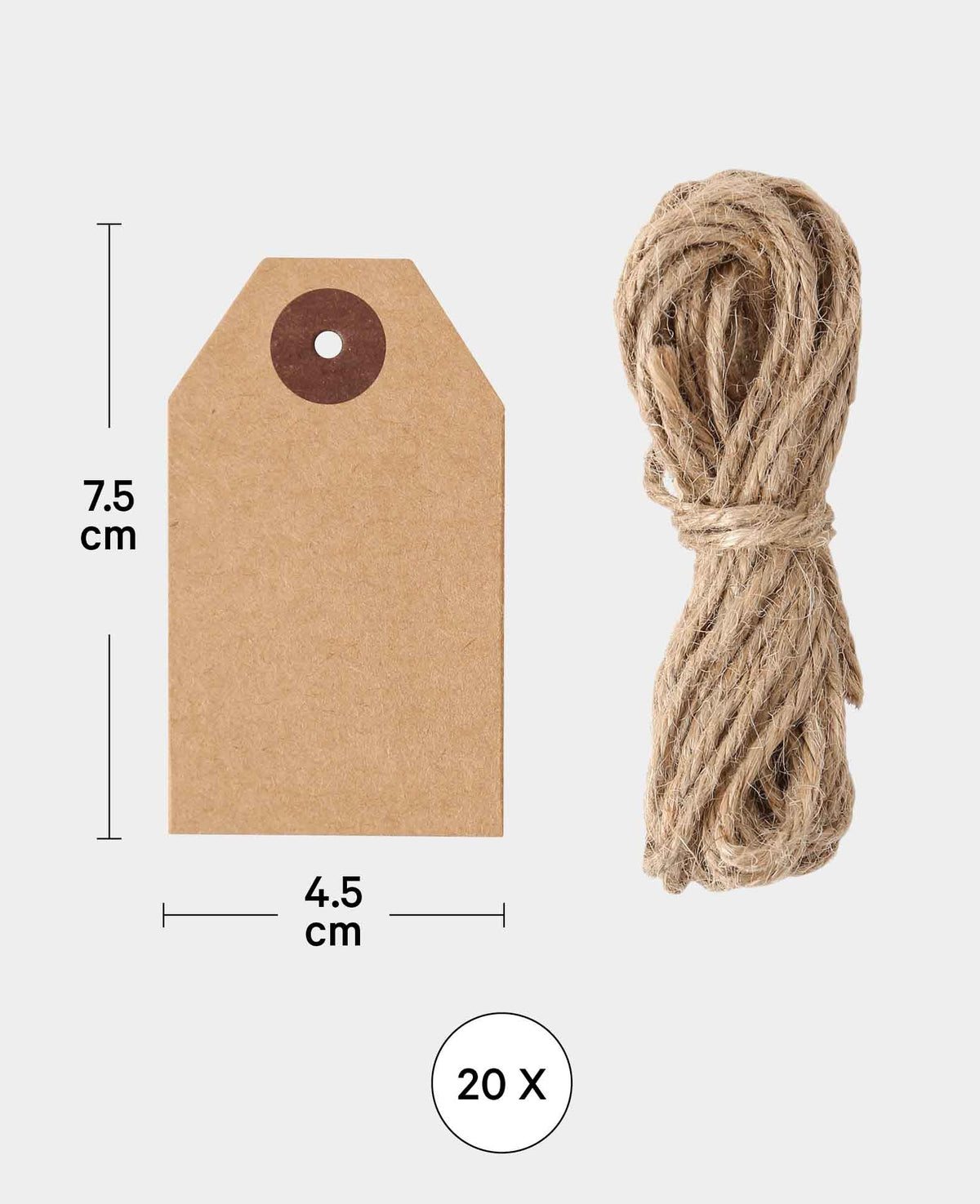 Gift Tags Classic, Brown, 4.5 x 7.5 cm, 20 pcs.