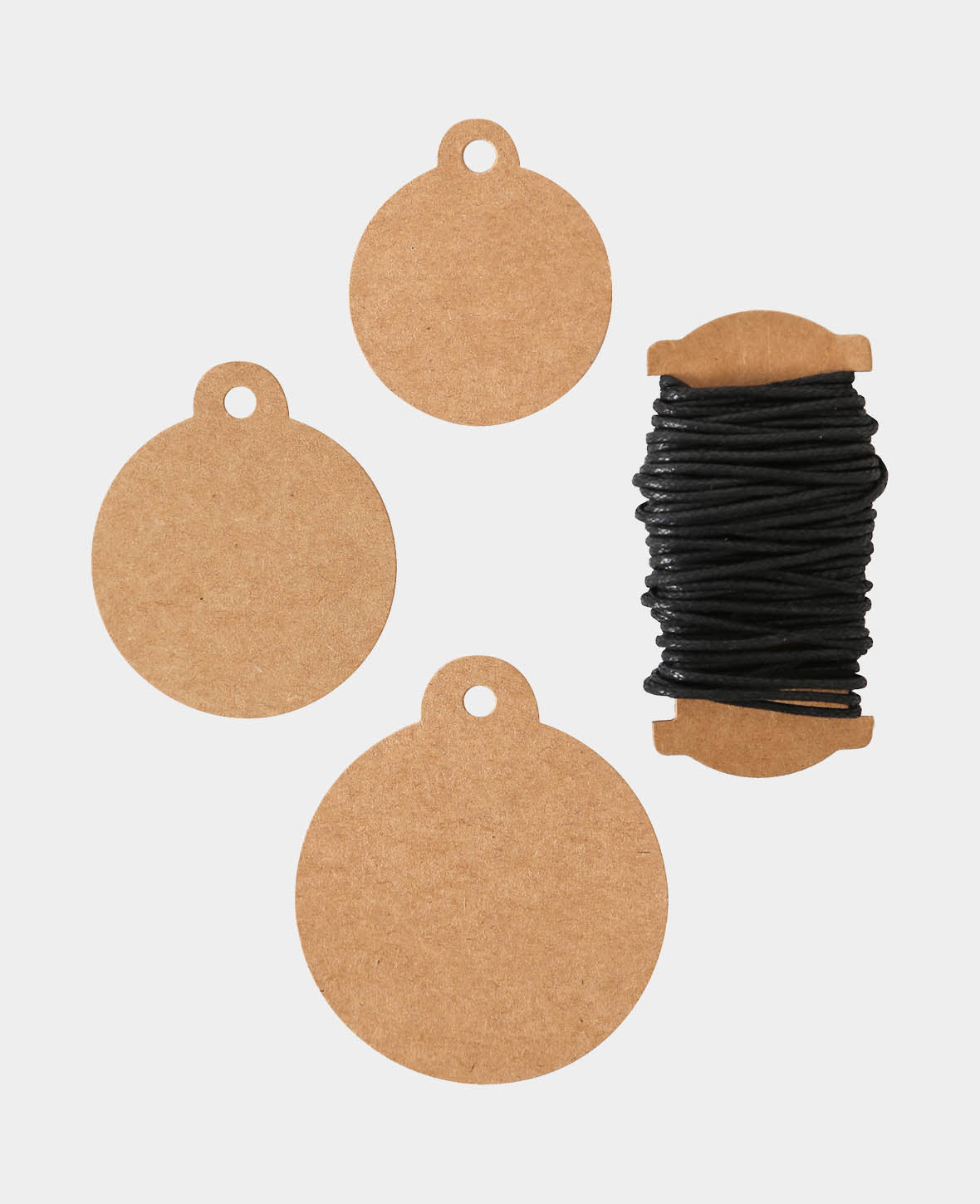 Étiquettes cadeaux rondes naturelles, 30 p.
