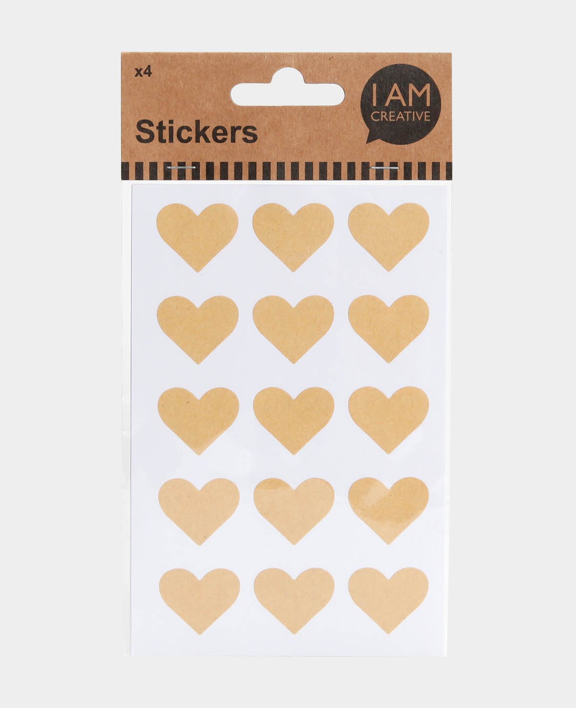 Sticker Heart, Gold, 25 x 20 mm, 60 pcs.