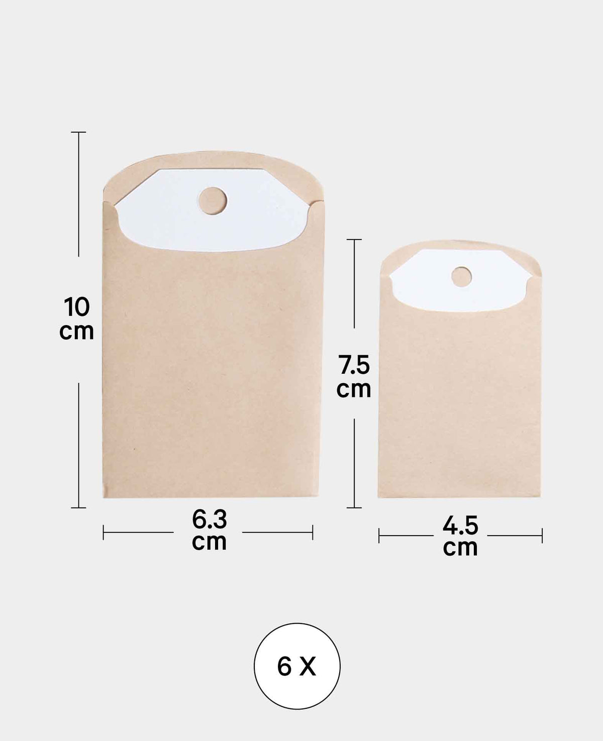 Étiquettes-cadeaux en sac en papier, 6 pces.