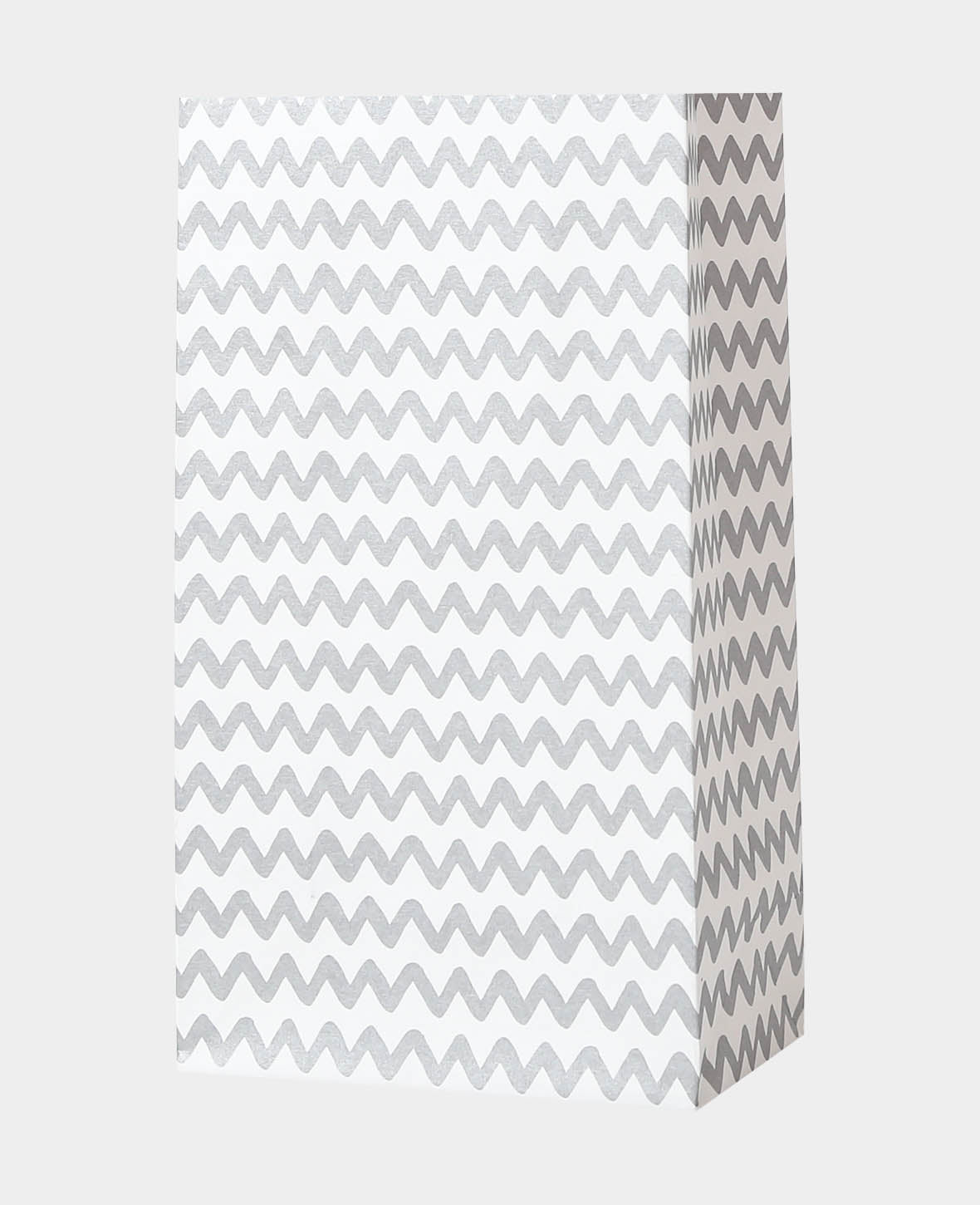 Sac cadeau à chevrons, blanc et argent, 12 x 21 x 6.5 cm, 3 p.