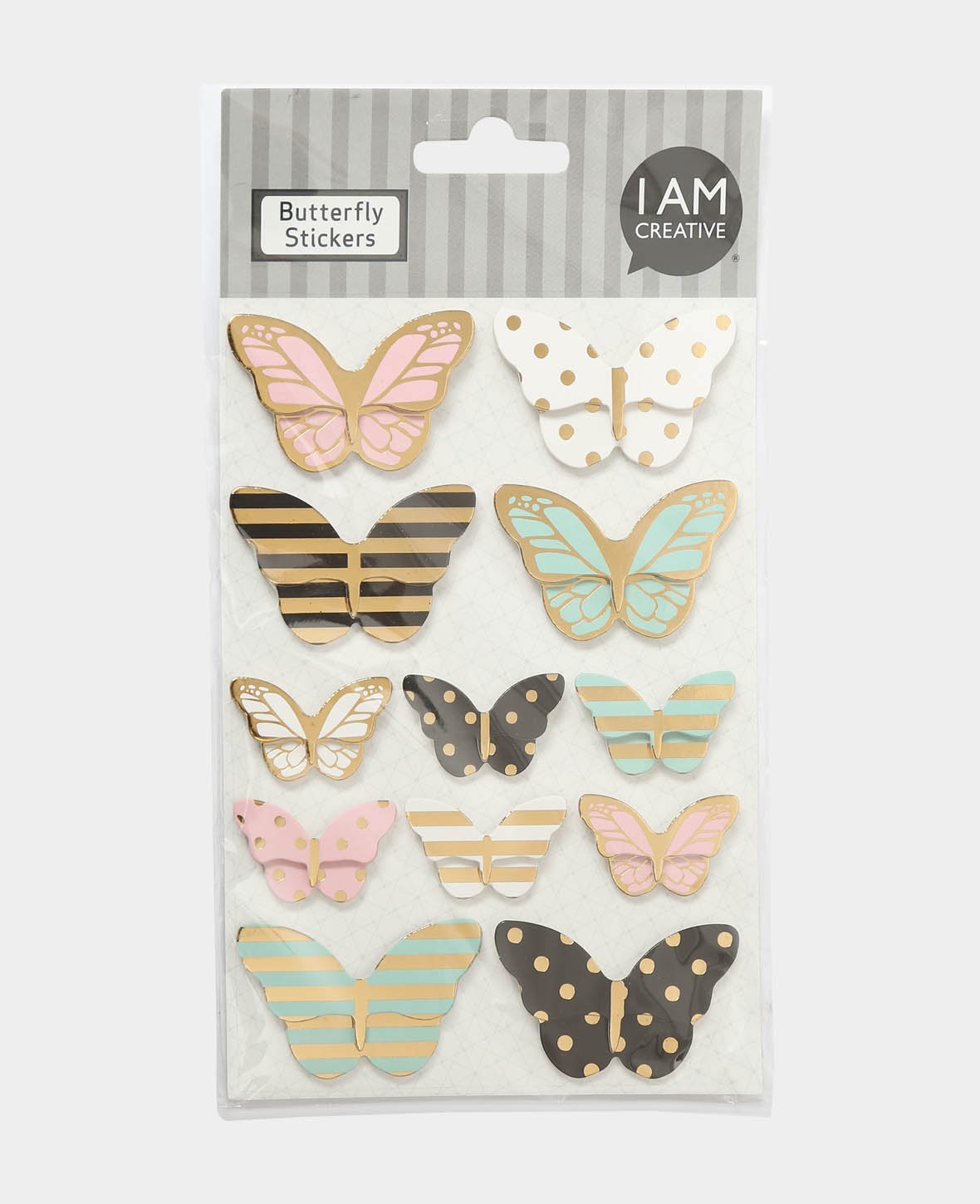Sticker Butterfly, Bunt, ca. 38-58 mm, 12 Stk.