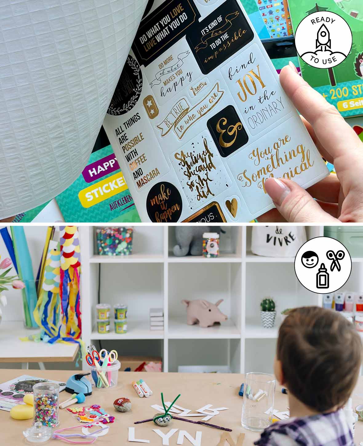 Stickerbook citations I, multicolore, 15 x 24 cm