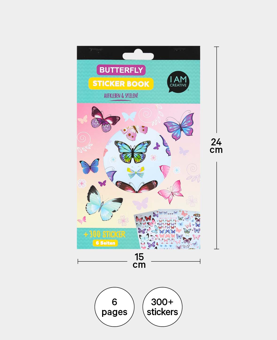 Stickerbook Papillon, Multicolore, 15 x 24 cm
