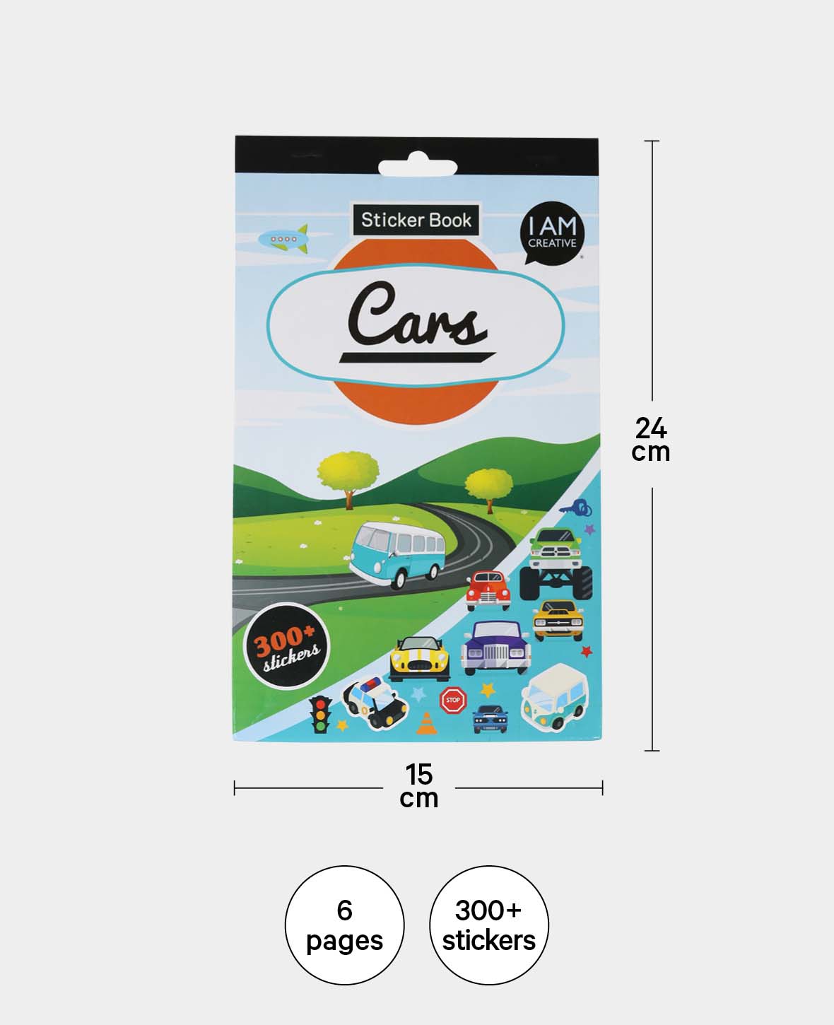 Stickerbook Cars, Bunt, 15 x 24 cm