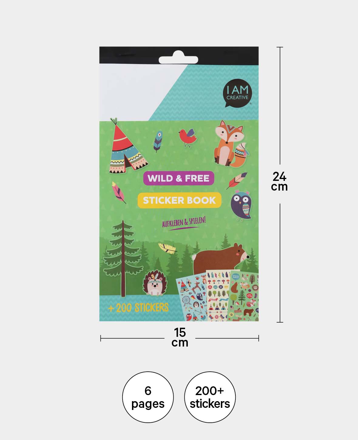 Carnet de stickers Wild & Free, Multicolore, 15 x 24 cm
