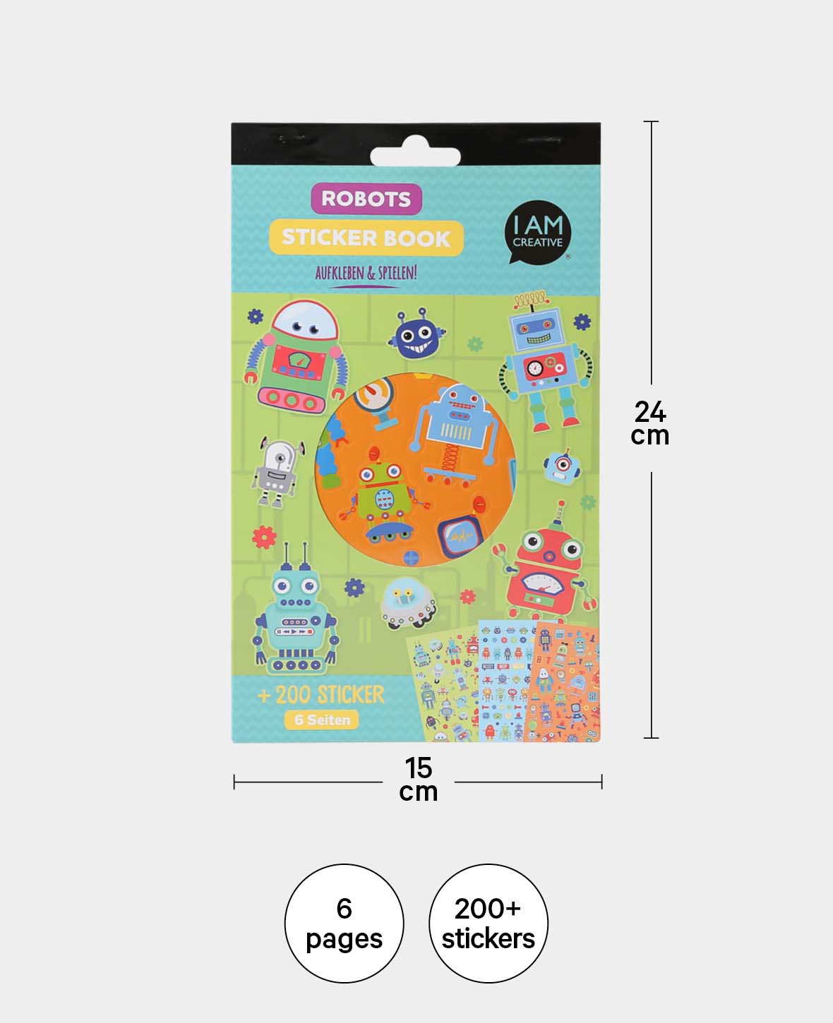 Stickerbook Roboter, Bunt, 15 x 24 cm