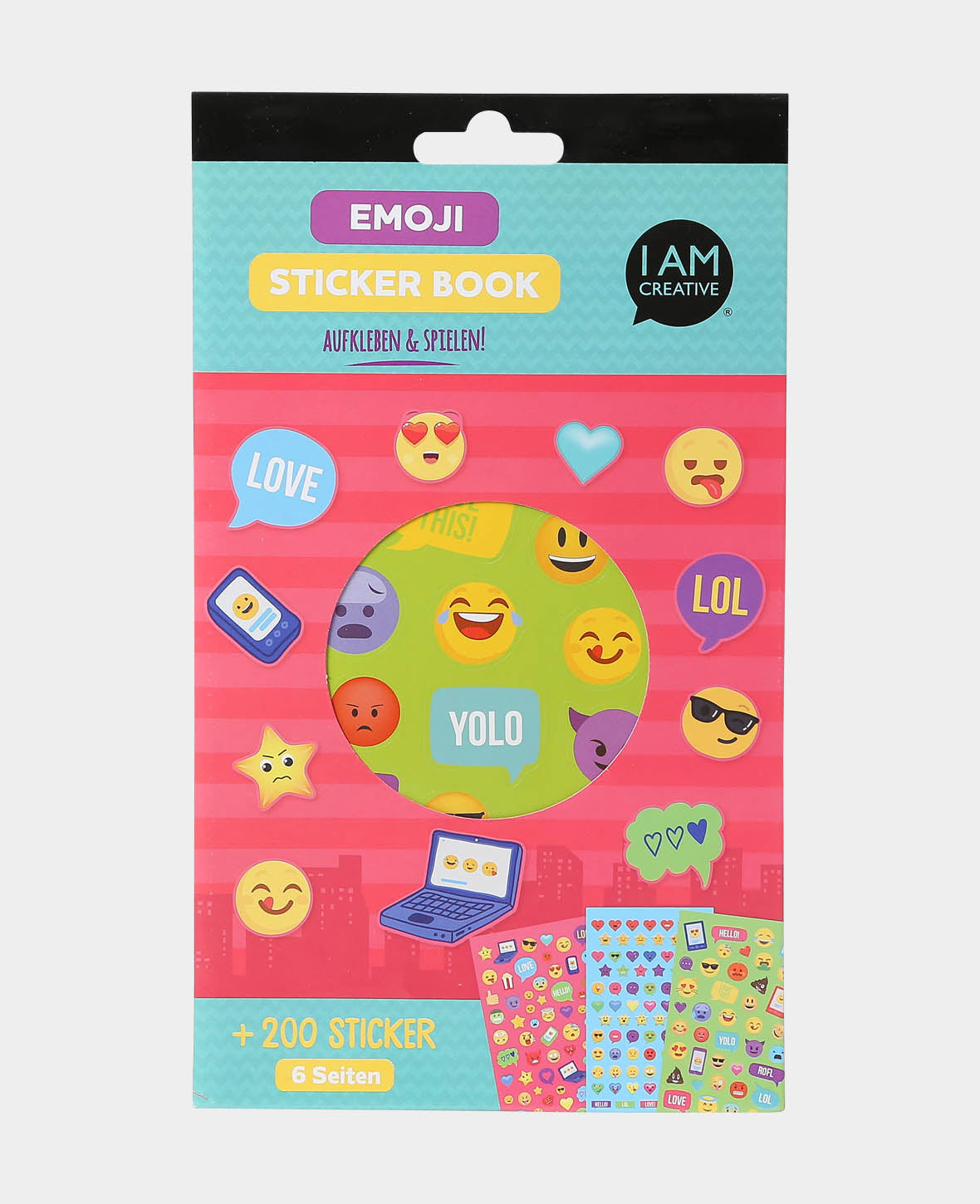 Stickerbook Emojis, Bunt, 15 x 24 cm