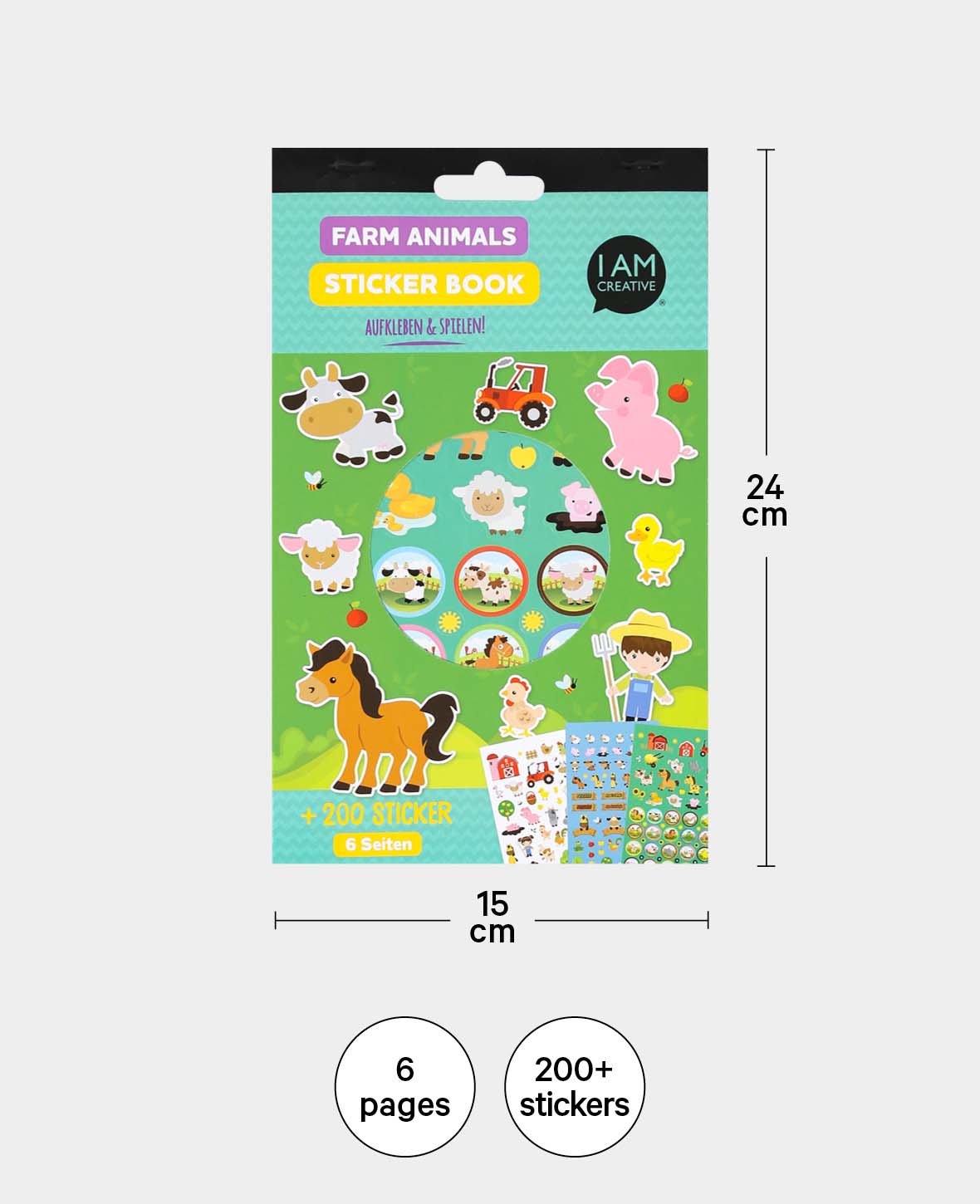 Stickerbook La Ferme, Couleurs assorties, 15 x 24 cm
