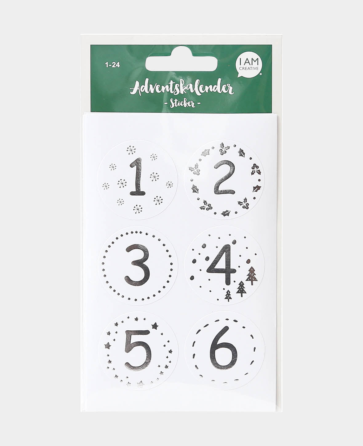Autocollants de calendrier de l'Avent, argent