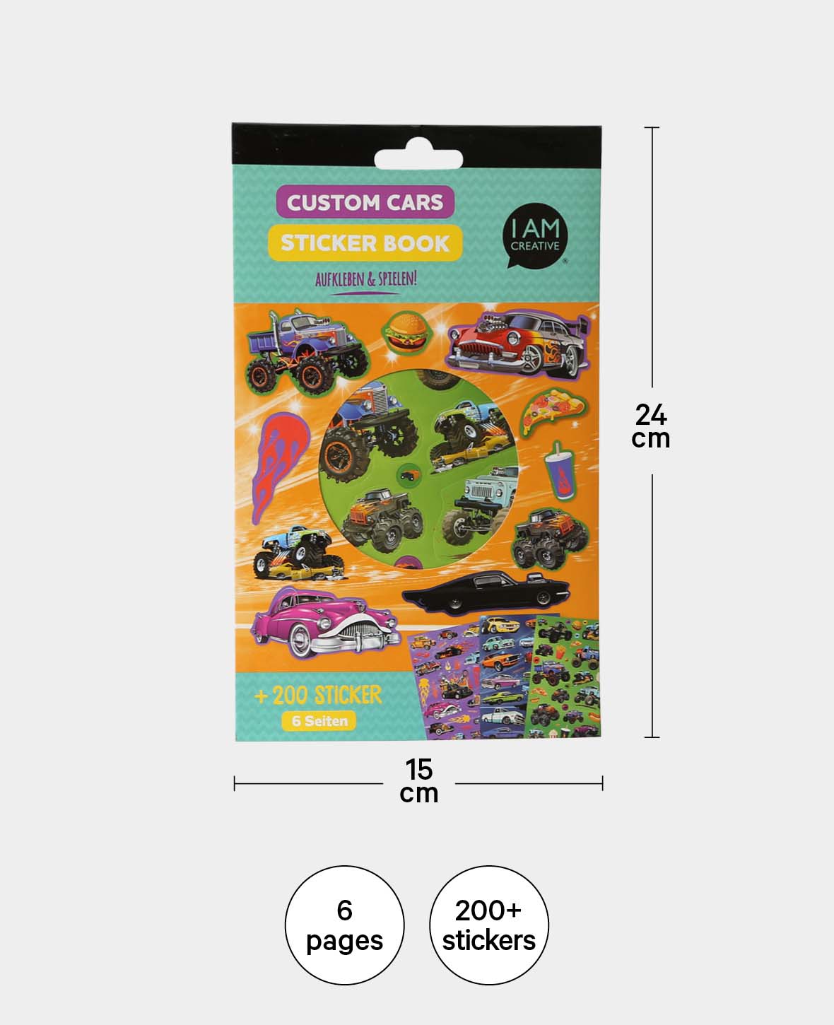 Stickerbook Cars II, Bunt, 15 x 24 cm
