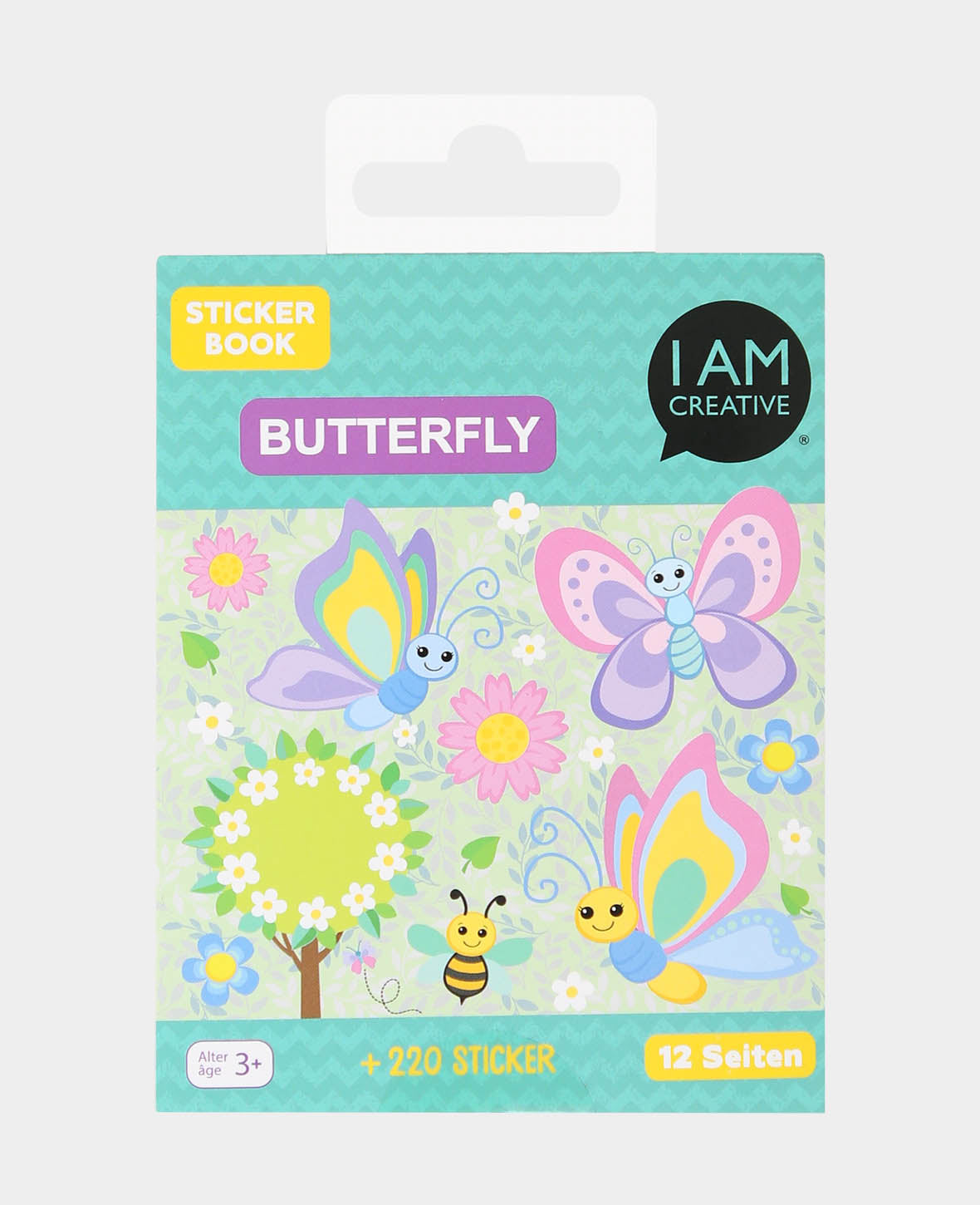 Mini Stickerbook Butterfly, Bunt, 9 x 11.5 cm