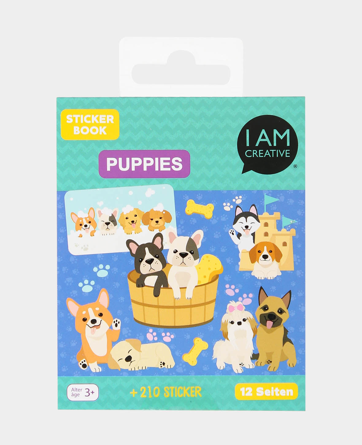 Mini Stickerbook Puppies, Bunt, 9 x 11.5 cm