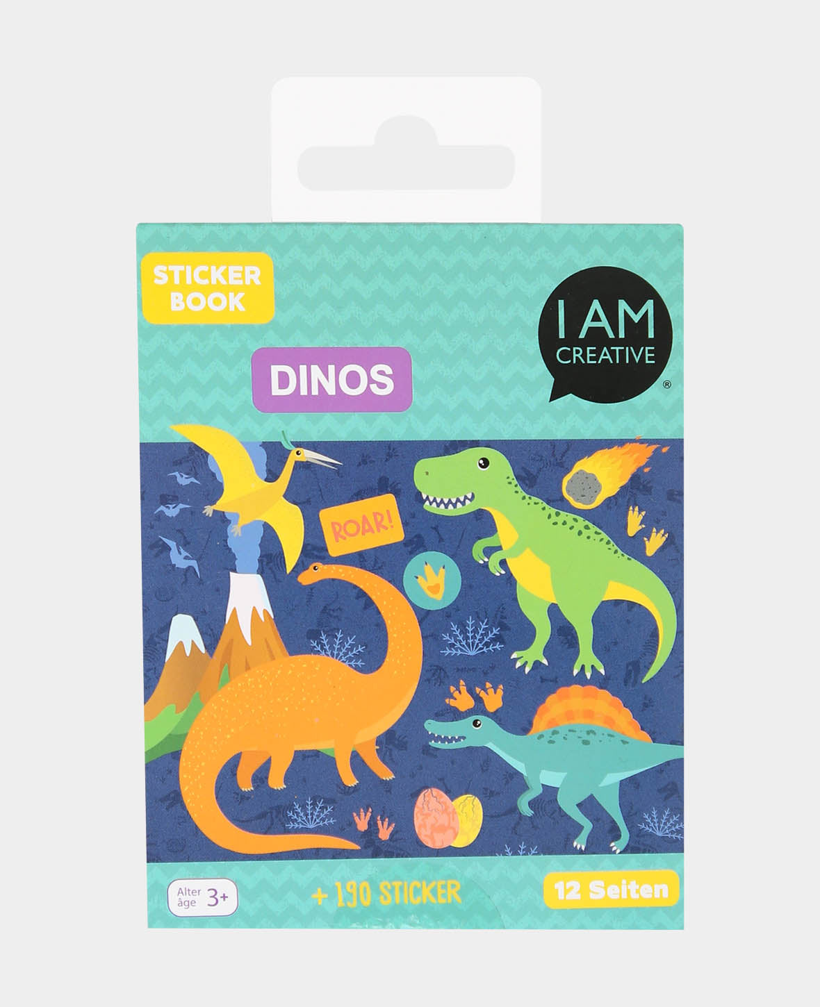 Mini Stickerbook Dinos, Bunt, 9 x 11.5 cm