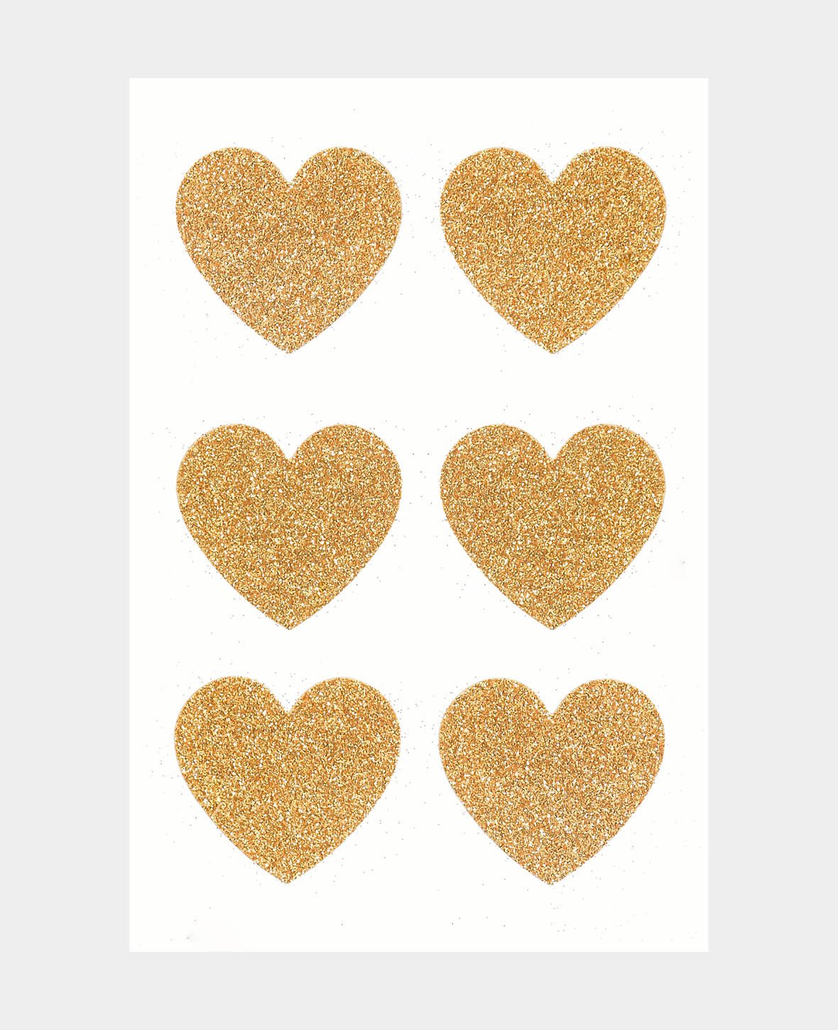 Heart Sticker, Glitter Gold, 35 x 40 mm, 24 pcs.