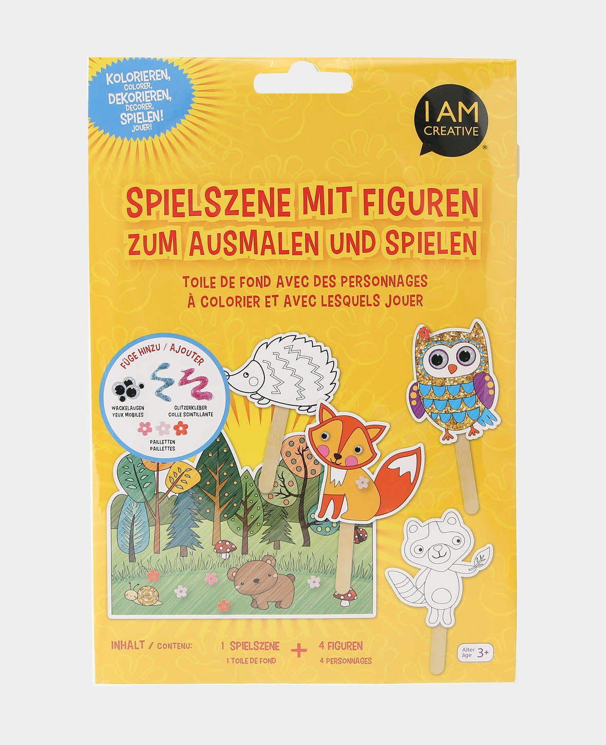 Marionnette en papier à colorier "Forêt", 5 pièces