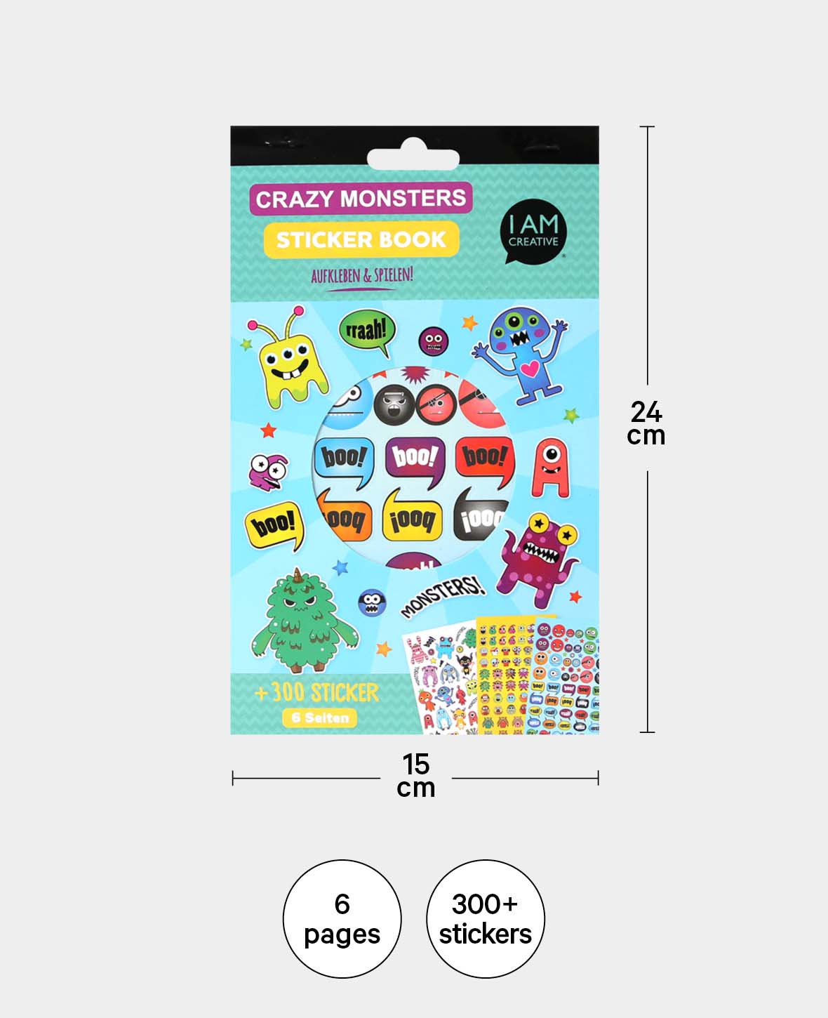 Stickerbook Crazy Monster, Bunt, 15 x 24 cm