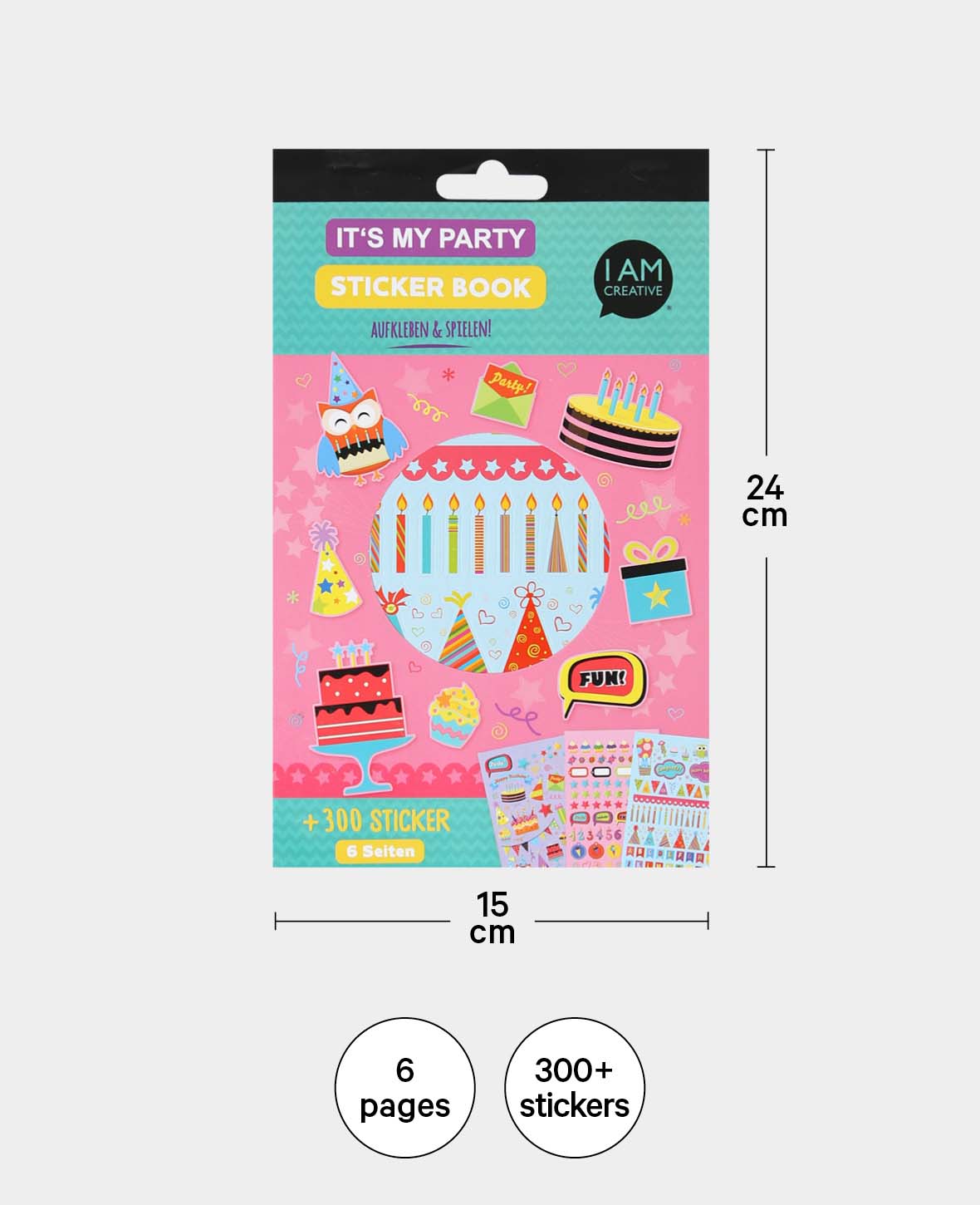 Stickerbook It's my Party, Bunt, 15 x 24 cm