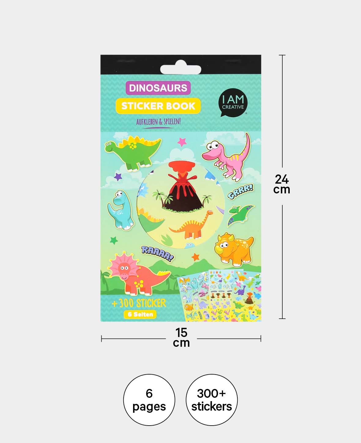 Stickerbook Dinos, Bunt, 15 x 24 cm