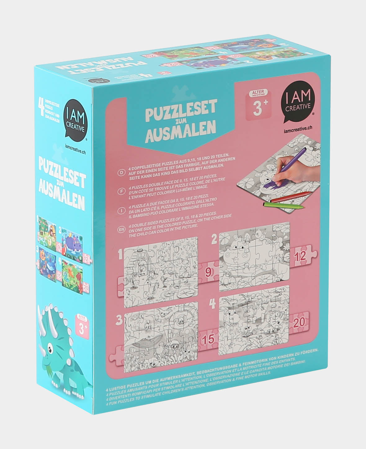 Ensemble de puzzles à colorier, 4 pièces.