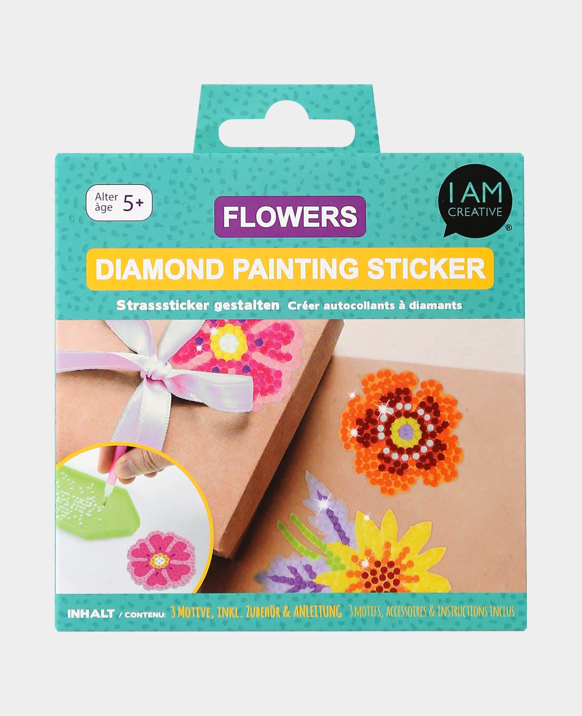 Autocollants Diamond Painting Fleurs, y compris accessoires et instructions