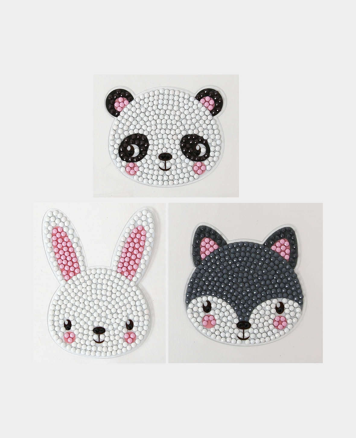Diamond Painting Sticker Pets, Hase, Panda, Dachs, inkl. Zubehör & Anleitung