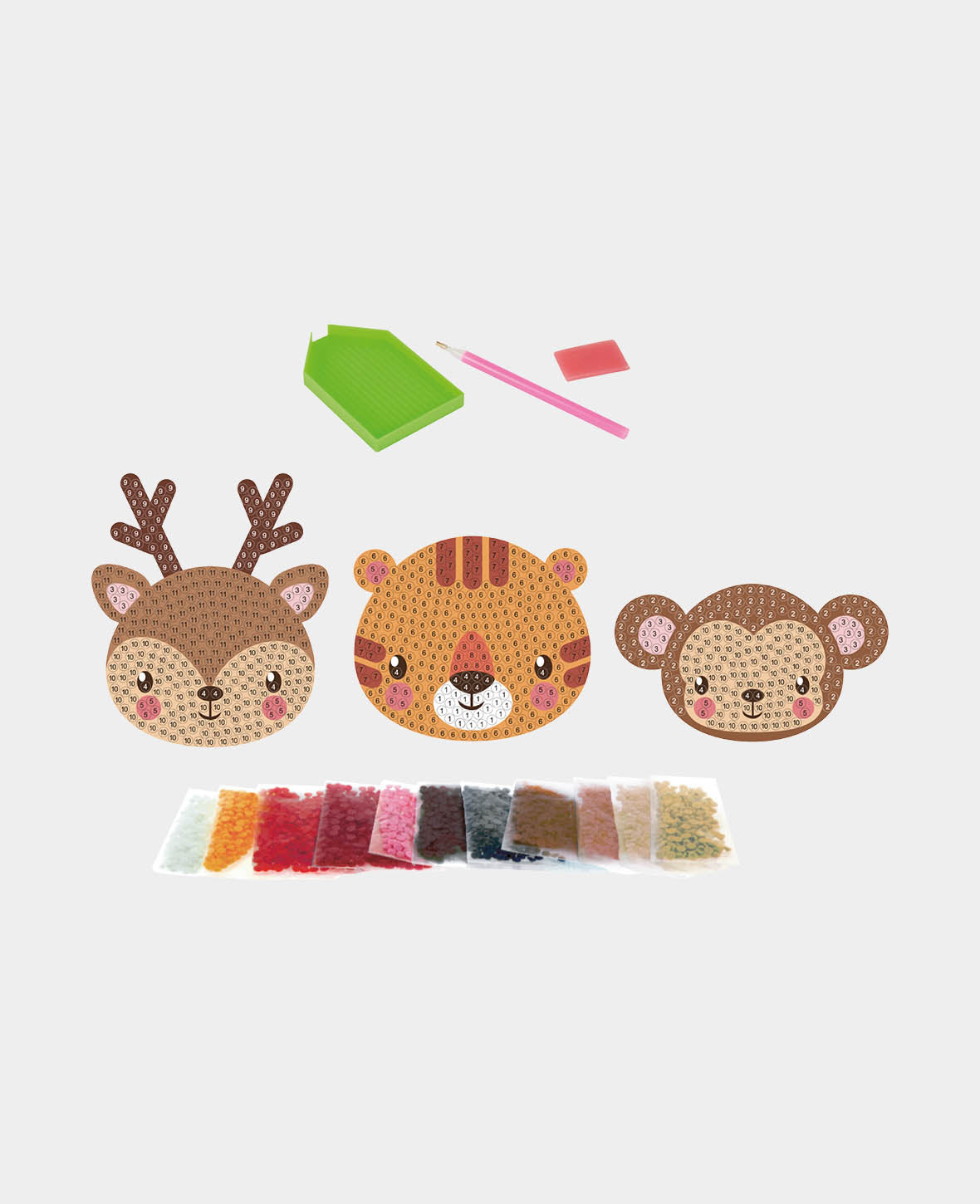 Stickers Diamond Painting animaux de compagnie, cerf, tigre, singe, accessoires et instructions inclus