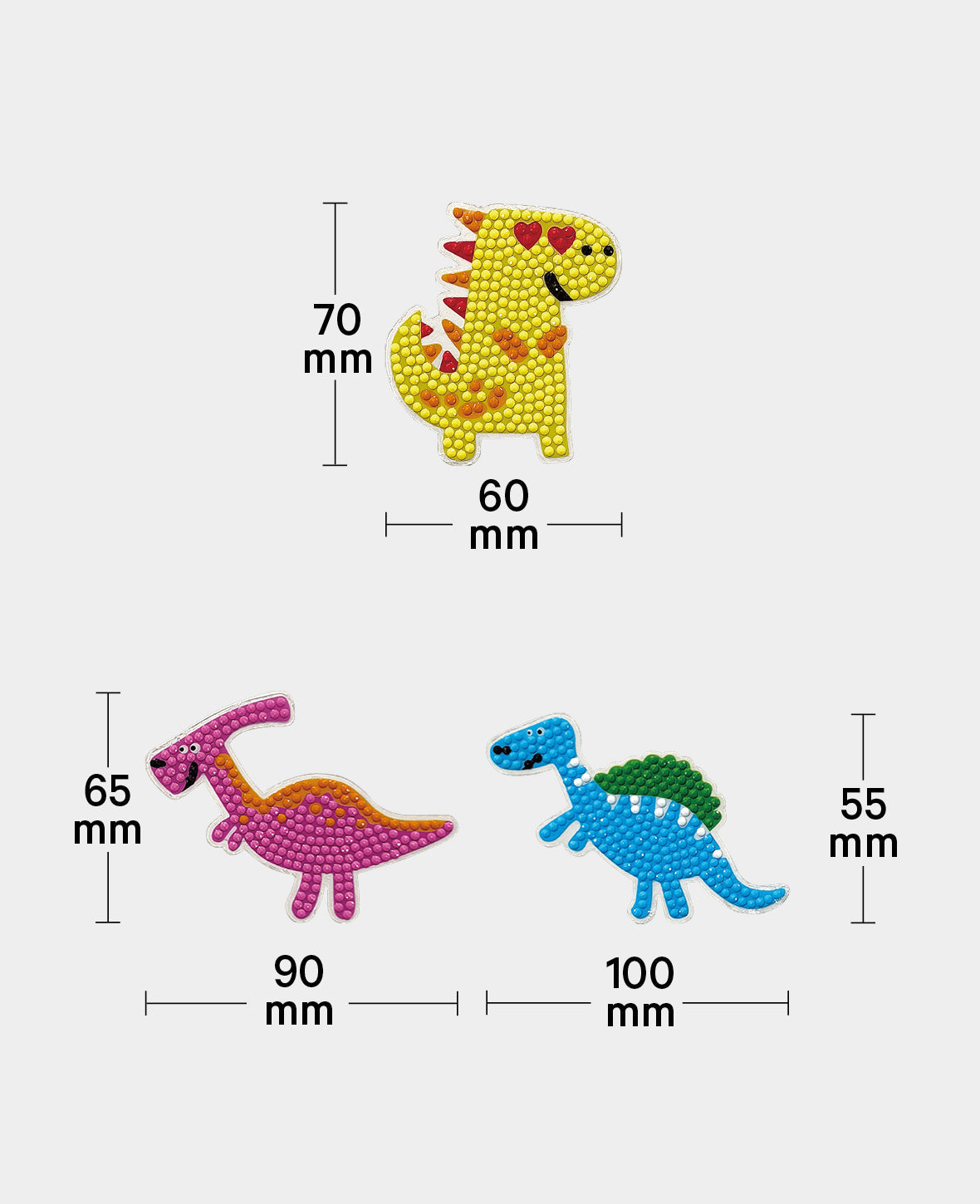 Diamond Painting Sticker Dinos, inkl. Zubehör & Anleitung