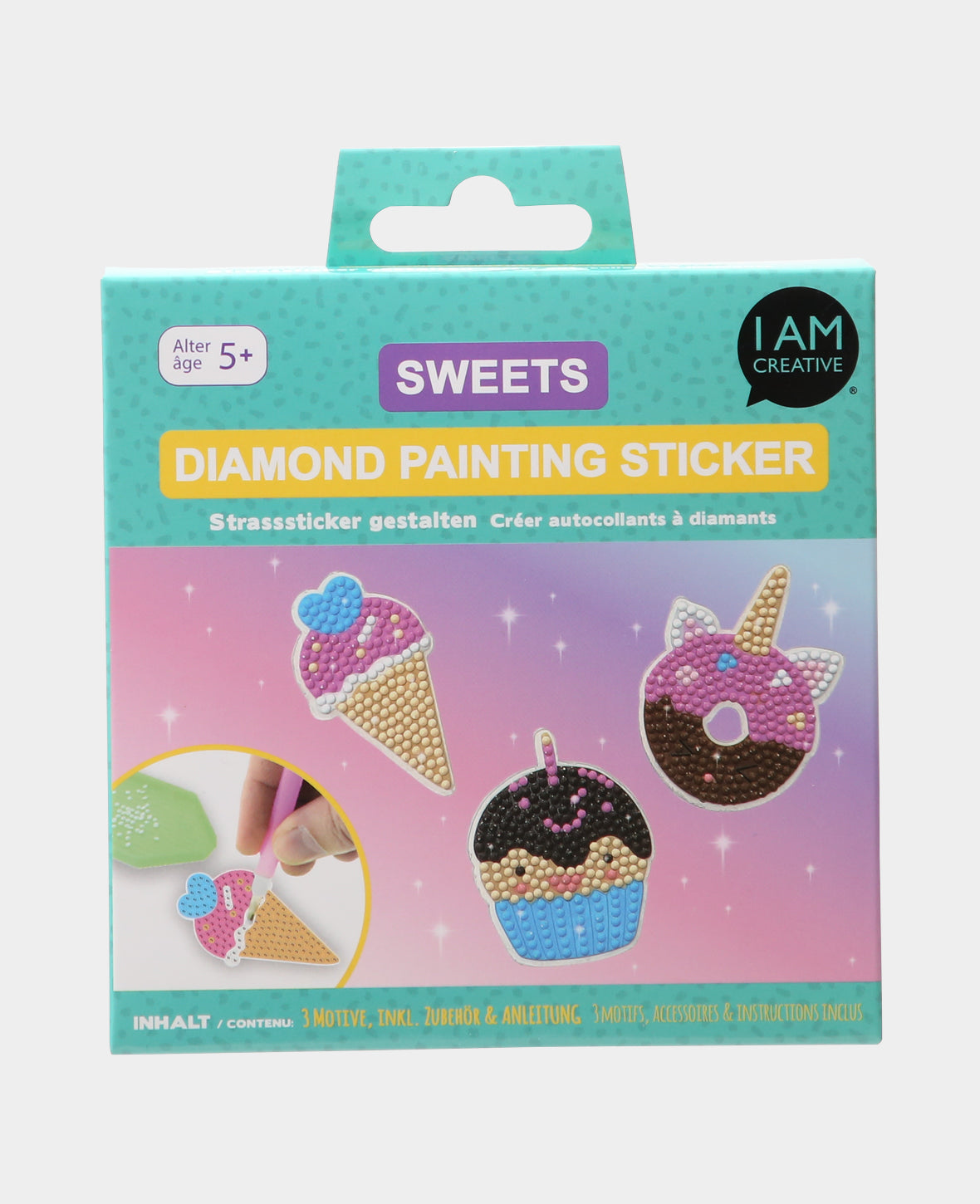 Autocollants Diamond Painting Douceurs, accessoires et instructions inclus