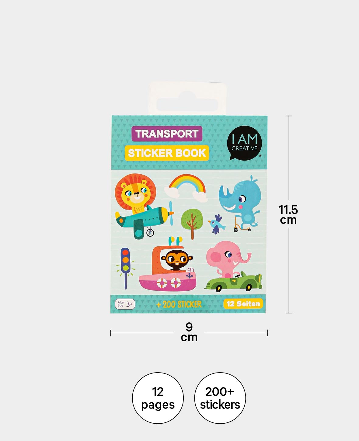 Mini Stickerbook Transport, Bunt, 9 x 11.5 cm