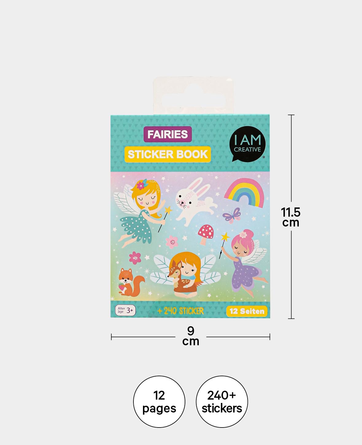 Mini Stickerbook Fairies, Bunt, 9 x 11.5 cm