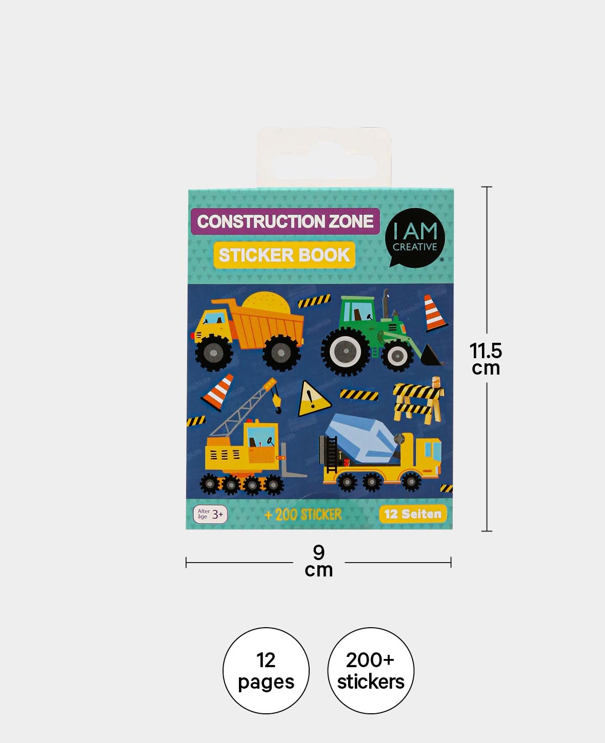 Mini Stickerbook Construction Zone, Bunt, 9 x 11.5 cm
