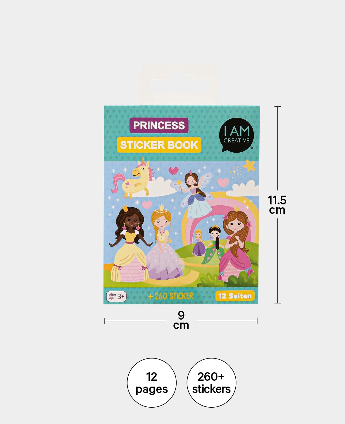 Mini-carnet d'autocollants Princesse, multicolore, 9 x 11.5 cm